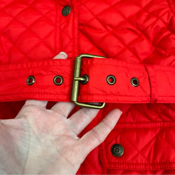 Tommy Hilfiger Quilted Barn Jacket Cherry Red - Picture 4 of 12